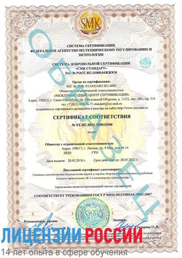 Образец сертификата соответствия Томск Сертификат OHSAS 18001